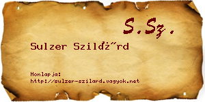 Sulzer Szilárd névjegykártya